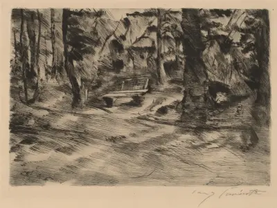 Bench in the Woods II (Bank im Walde II) von Lovis Corinth