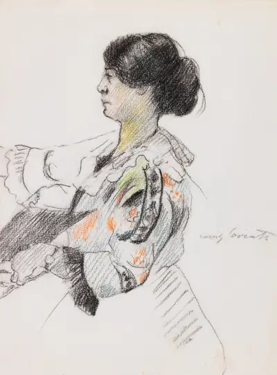 Bildnis einer jungen Dame (Charlotte Berend-Corinth im Profil) von Lovis Corinth