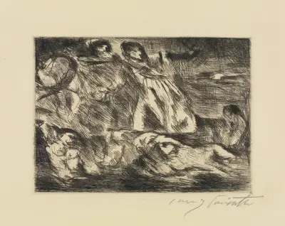 Dantebarke nach Delacroix av Lovis Corinth