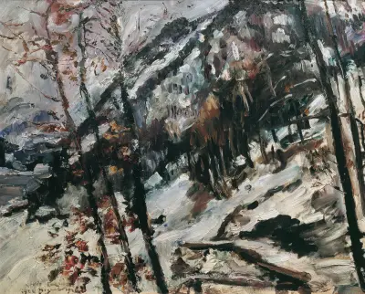 Hertigståndet vid Walchensee i snö av Lovis Corinth