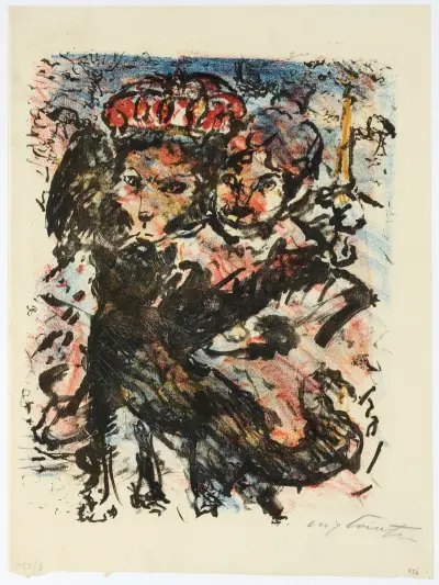 Der Löwe Nobel Mit Seiner Gattin Und Dem Wolf Isegrim von Lovis Corinth