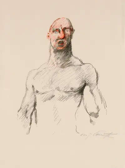 Brottaren (med röd näsa) av Lovis Corinth