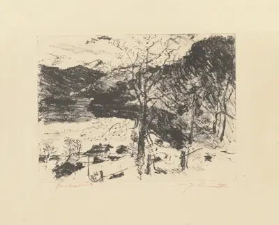 Bergslandskap med sjö av Lovis Corinth