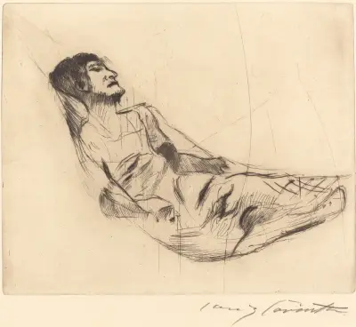 In the Hammock II von Lovis Corinth