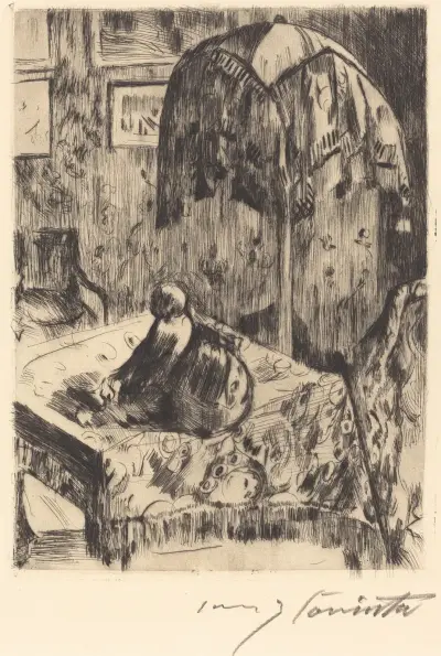 Interior with Floor Lamp (Interieur mit Stehlampe) von Lovis Corinth