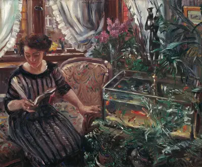 Damen vid guldfiskskålen av Lovis Corinth