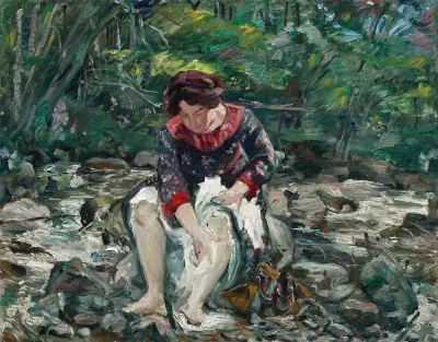 Mädchen im Waldbach von Lovis Corinth