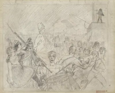 Marie Antoinette Vorzeichnung av Lovis Corinth