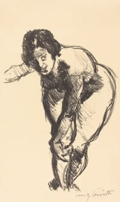 Akt som böjer sig framåt av Lovis Corinth