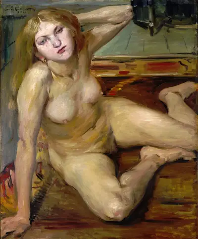 Naken flicka på matta av Lovis Corinth