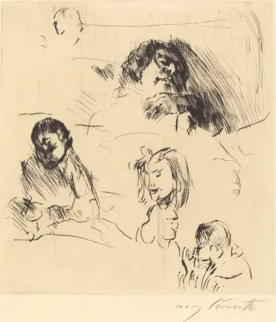Porträttstudier (Verschiedene Bilnisstudien) av Lovis Corinth