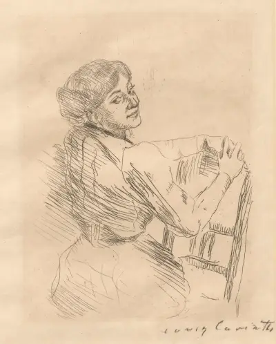 Rittlings sitzende Frau (Charlotte Berend-Corinth) von Lovis Corinth