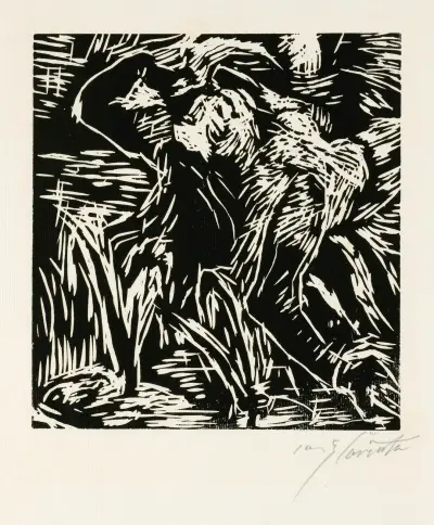 Bakåtböjd kvinnlig akt av Lovis Corinth