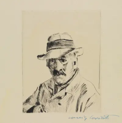 Selbstbildnis im Strohhut von Lovis Corinth