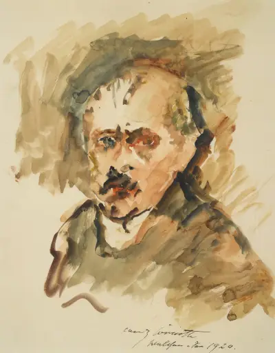 Självporträtt med mustasch av Lovis Corinth