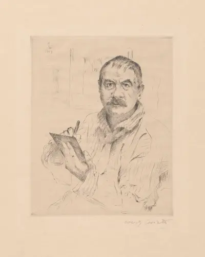 Självporträtt, etsande av Lovis Corinth