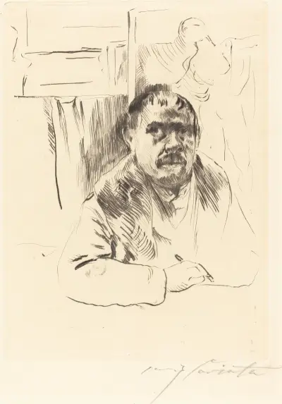 Self-Portrait in a Fur Coat (Selbstbildnis im Pelz) von Lovis Corinth