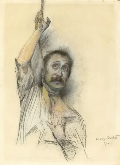 Selbstporträt mit Strick um den Hals von Lovis Corinth