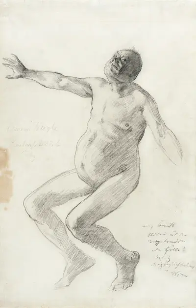 Study of a Nude Man Falling Backwards von Lovis Corinth