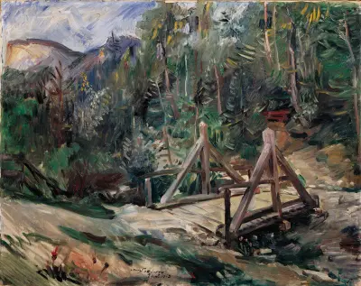 Tyrolskt landskap med bro av Lovis Corinth