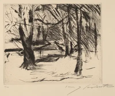 Trees with the Sun (Winter in the Tiergarten) von Lovis Corinth