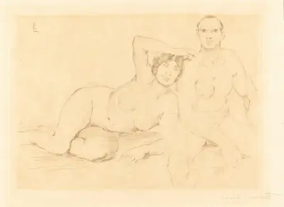 Två nakna gestalter (Zwei Menschen) av Lovis Corinth