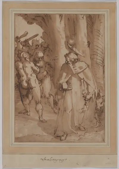 Temptation of Saint Anthony av Luca Cambiaso