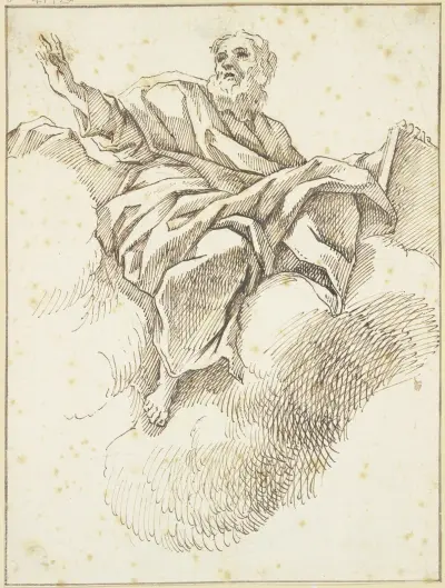 Prophet mit Buch auf Wolken schwebend av Luca Giordano