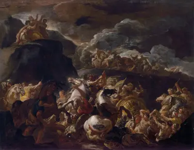 Die Schlacht zwischen den Israeliten und den Amalekitern von Luca Giordano