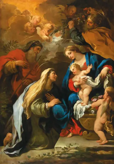 Die Heilige Familie mit den Heiligen Anna und Joachim von Luca Giordano
