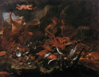 Der Reichtum des Meeres mit Neptun, Tritonen und zwei Nereiden von Luca Giordano