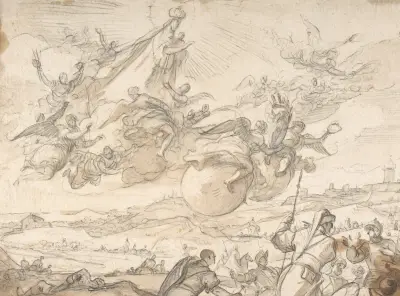 Jungfrun ingriper under belägringen av Madrid av Luca Giordano