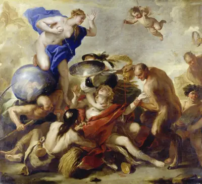 Youth Tempted by the Vices av Luca Giordano