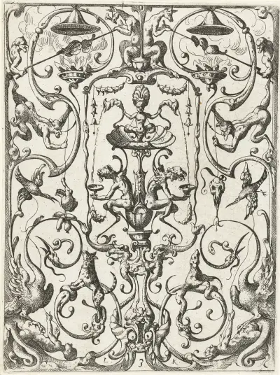 Dekoration mit Grotesken, 1607 – Nr. 2 von Lucas Kilian