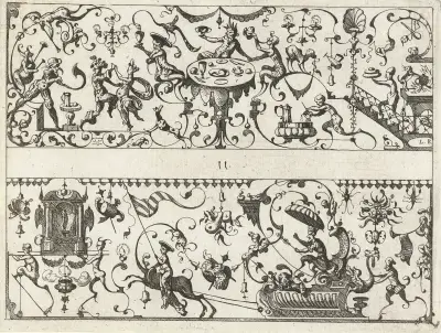 Dekoration mit Grotesken, 1607 – Nr. 3 von Lucas Kilian
