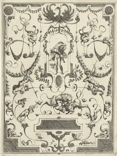 Dekoration mit Grotesken, 1607 – Nr. 6 von Lucas Kilian