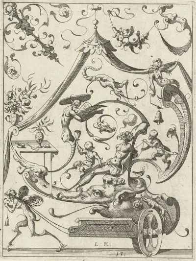 Dekoration mit Grotesken, 1607 – Nr. 7 von Lucas Kilian