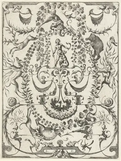 Dekoration mit Grotesken, 1607 – Nr. 8 von Lucas Kilian