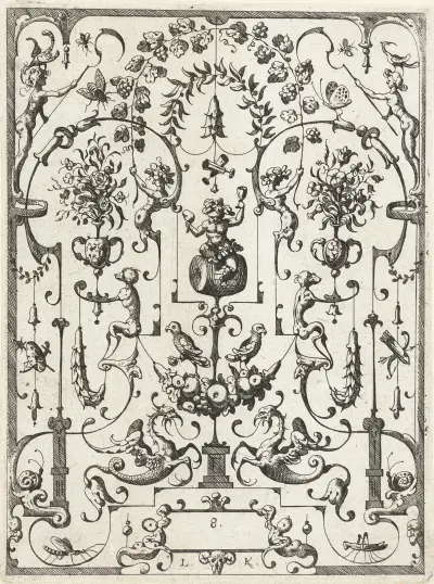 Groteskendekoration, 1607 – Nr. 4 von Lucas Kilian