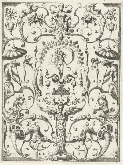 Dekoration mit Grotesken, 1607 – Nr. 1 von Lucas Kilian
