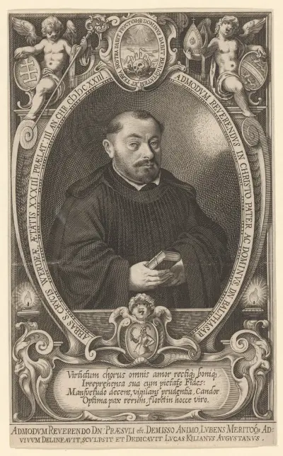Portrait of Abbot Balthasar at the age of 33 av Lucas Kilian