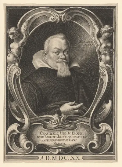 Portrait of Hans Jacob Bair at the age of 45 av Lucas Kilian