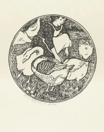Ganzenhoedster av Lucien Pissarro