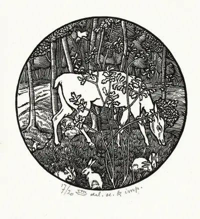 Grazend hert av Lucien Pissarro