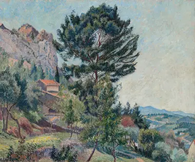 Skála na hoře Faron (slunce) Toulon, Lucien Pissarro