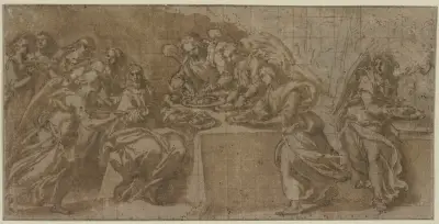 Die Speisung Christi in der Wüste av Ludovico Carracci