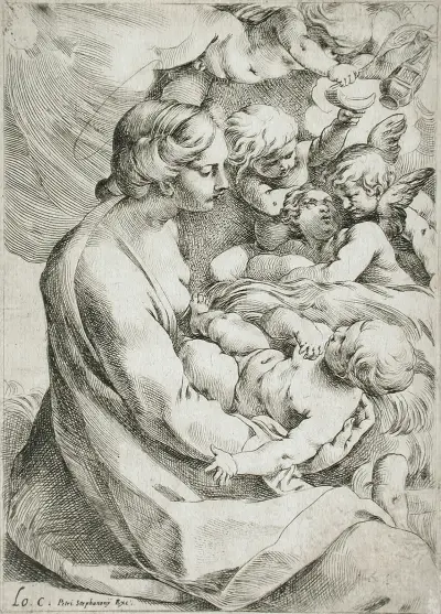 Madonna and Child with Angels, 1595 – nr 2 av Ludovico Carracci