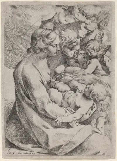 Madonna and Child with Angels, 1595 – nr 1 av Ludovico Carracci