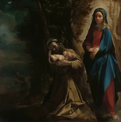 The Vision of Saint Francis of Assisi av Ludovico Carracci