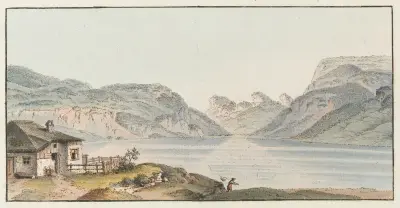 Vid Charbonières, nära Lac de Joux av Johann Ludwig Aberli